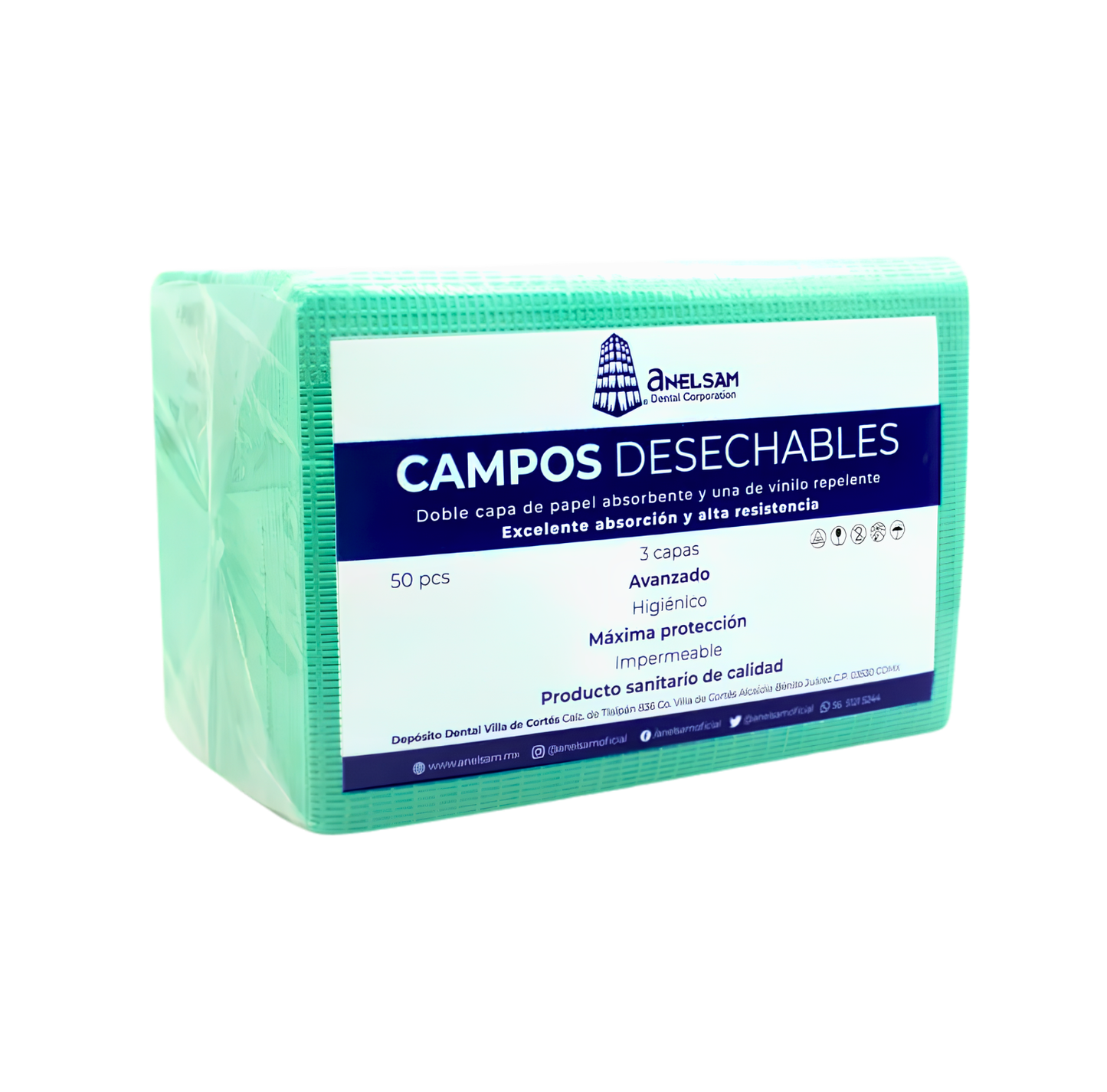 Campo Desechable Anelsam Verde C/50 Piezas