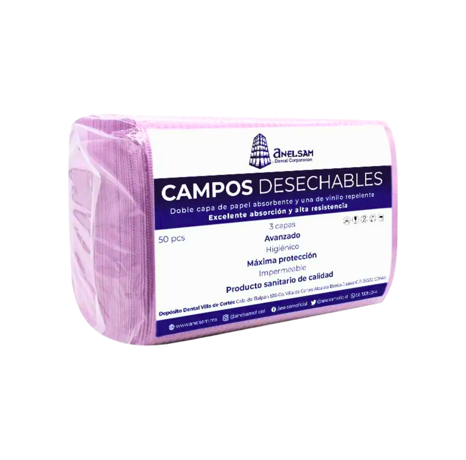 Campo Desechable Anelsam Lavanda C/50 Piezas