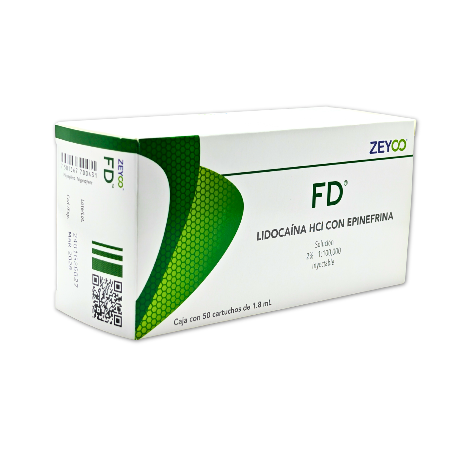 Anestesia FD Cartucho Plástico Zeyco