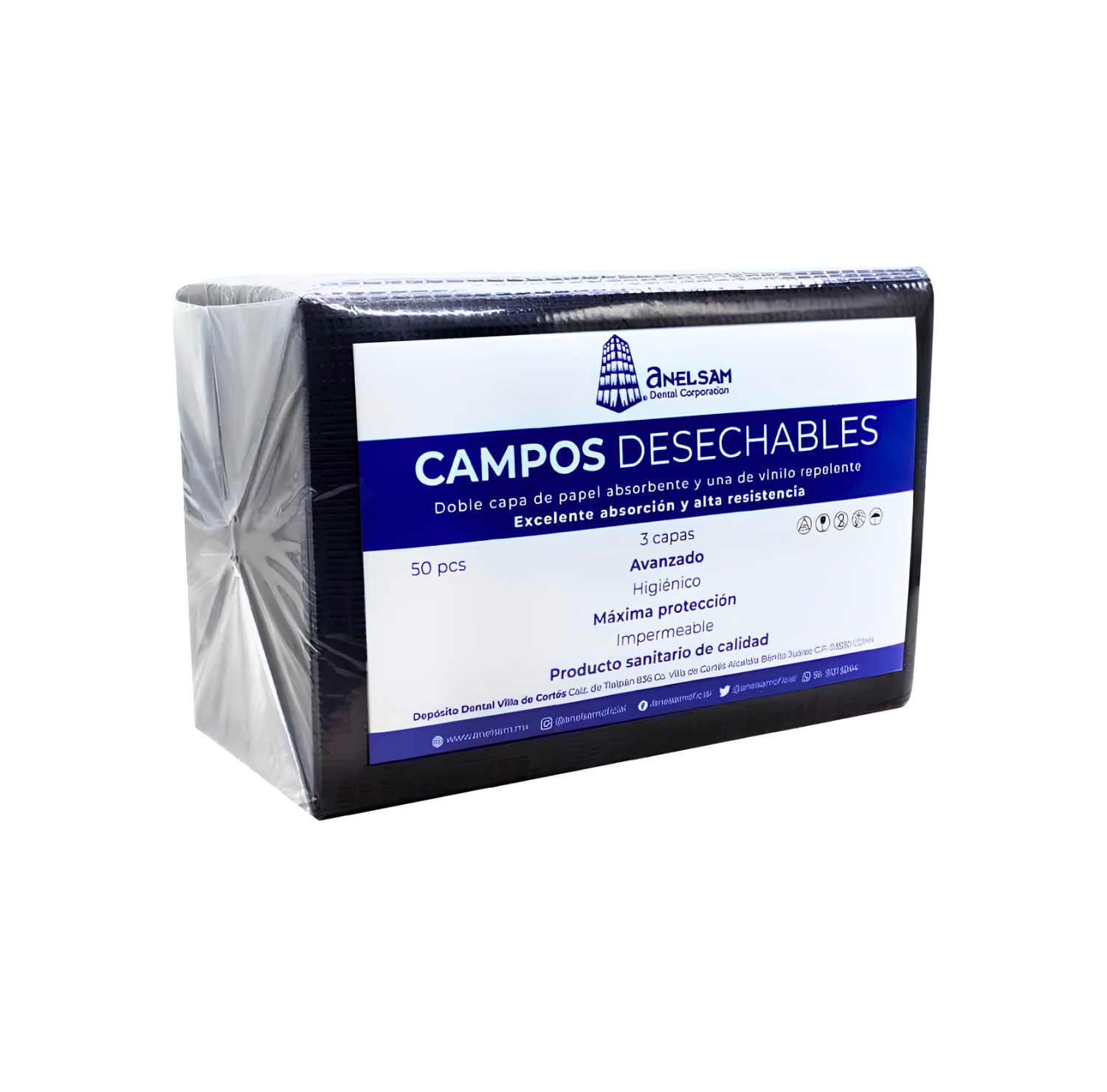 Campo Desechable Anelsam Negro C/50 Piezas