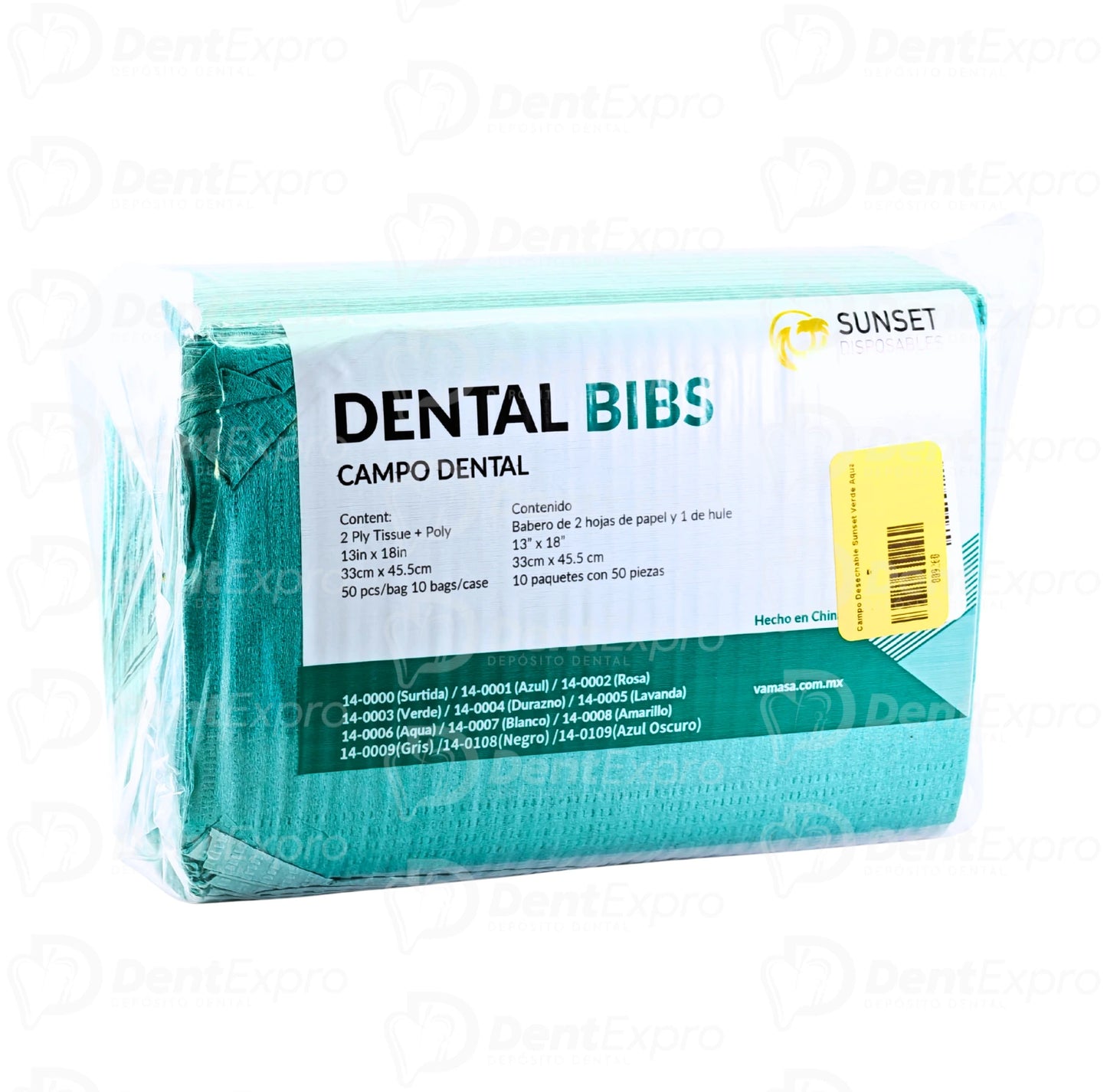 Campo Desechable Sunset Verde Aqua C/50 Piezas
