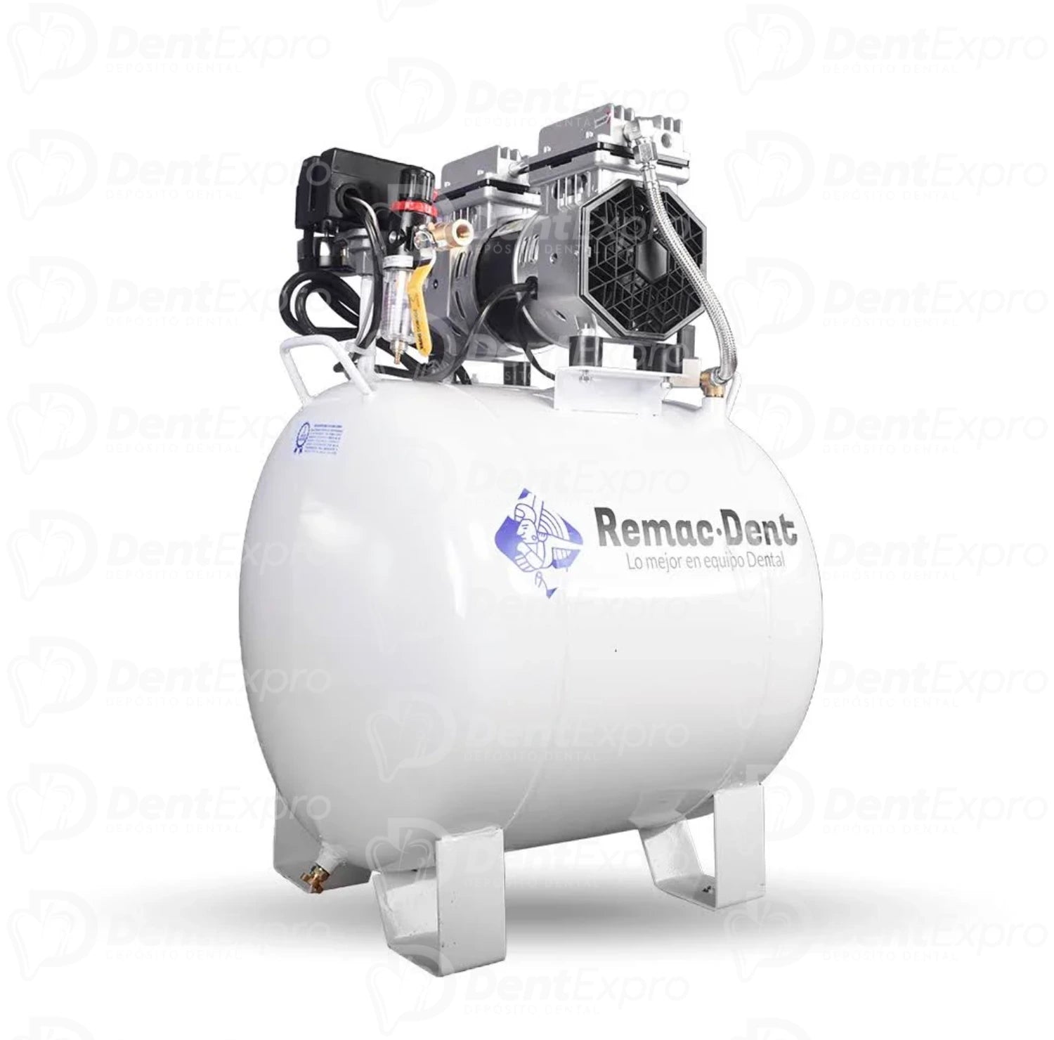 Compresor 48 Litros Libre de Aciete 1 Hp Remac Dent C-48