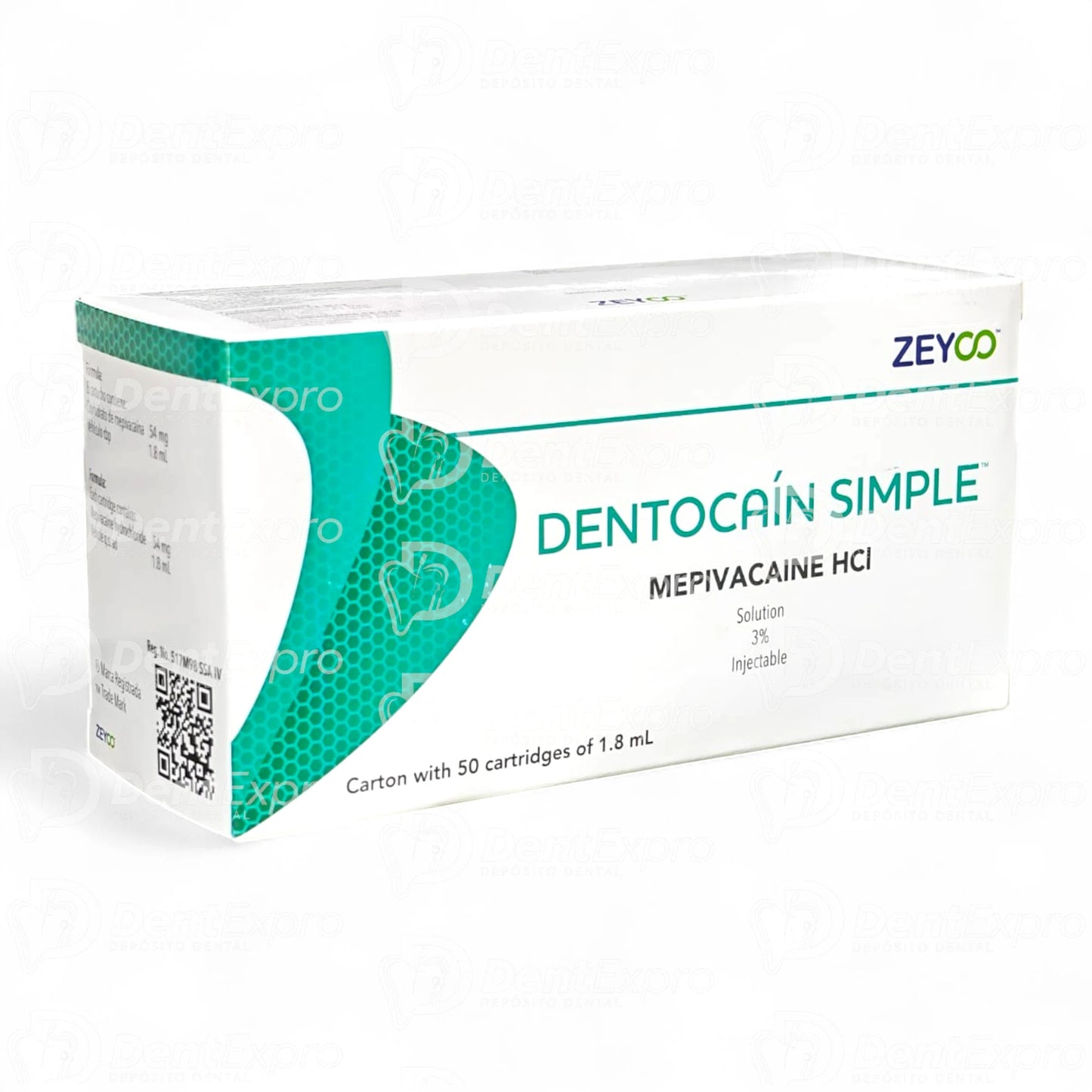 Anestesia Dentocain 3% Cartucho Plástico Zeyco