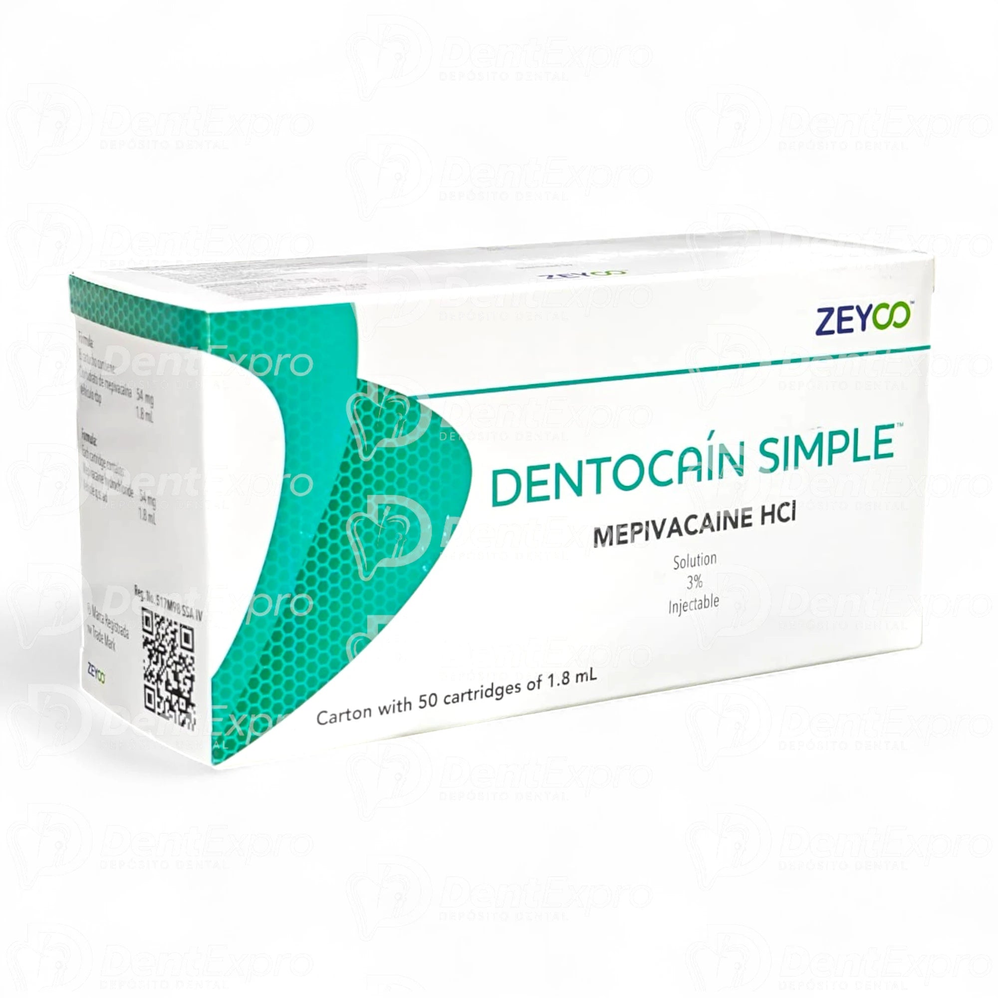 Anestesia Dentocain 3% Cartucho Plástico Zeyco