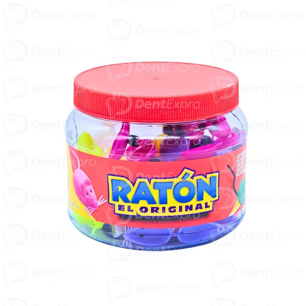 Ratón Oreja Negra Bote C/50 Piezas Plásticos Olivas