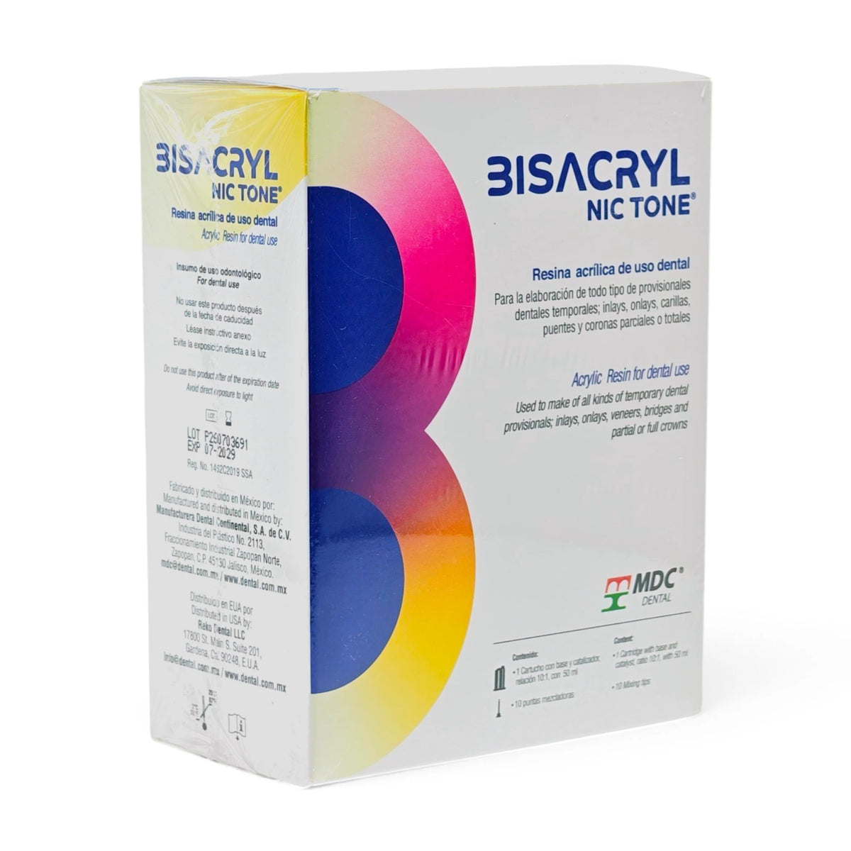 Bisacryl NicTone A2 Resina Bisacrilica Cartucho 10:1