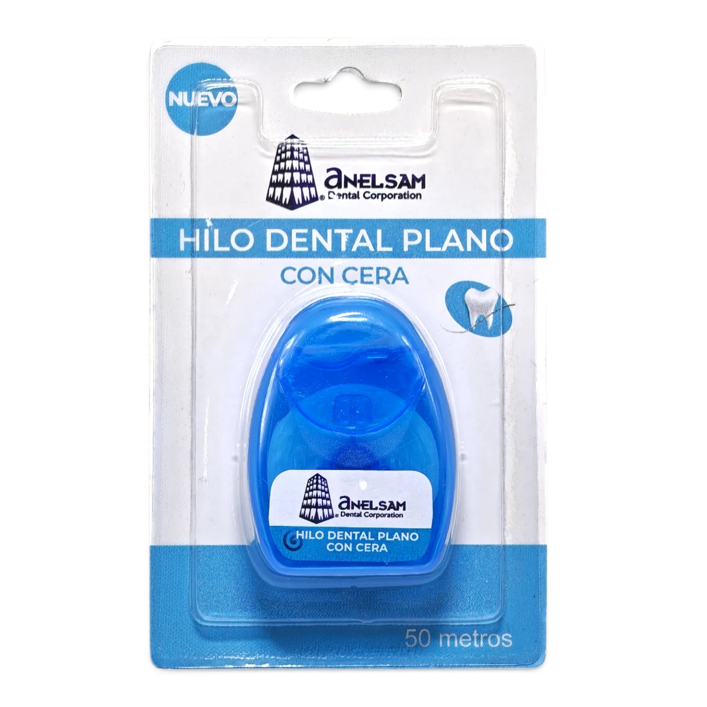 Hilo Dental Plano Con Cera 50 Metros Anelsam