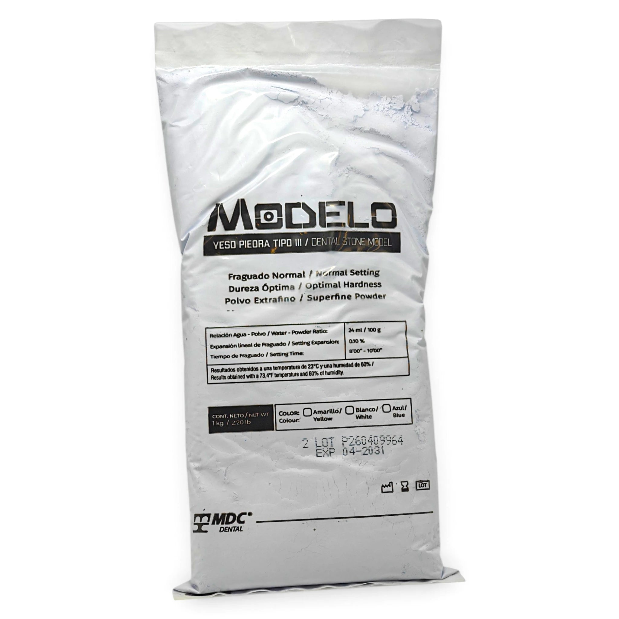 Yeso Piedra Modelo Tipo 3 Bolsa 1 kilo MDC Dental