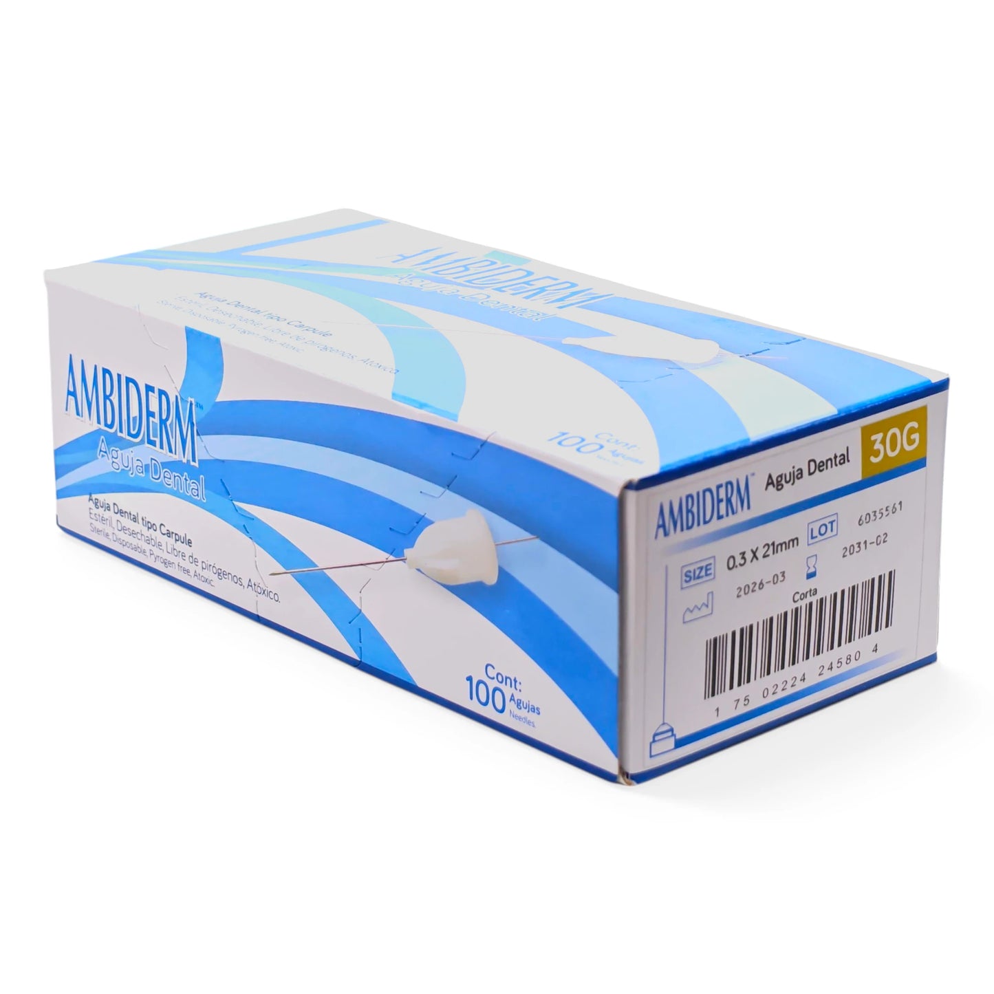 Aguja Dental Ambiderm Caja C/100 Piezas