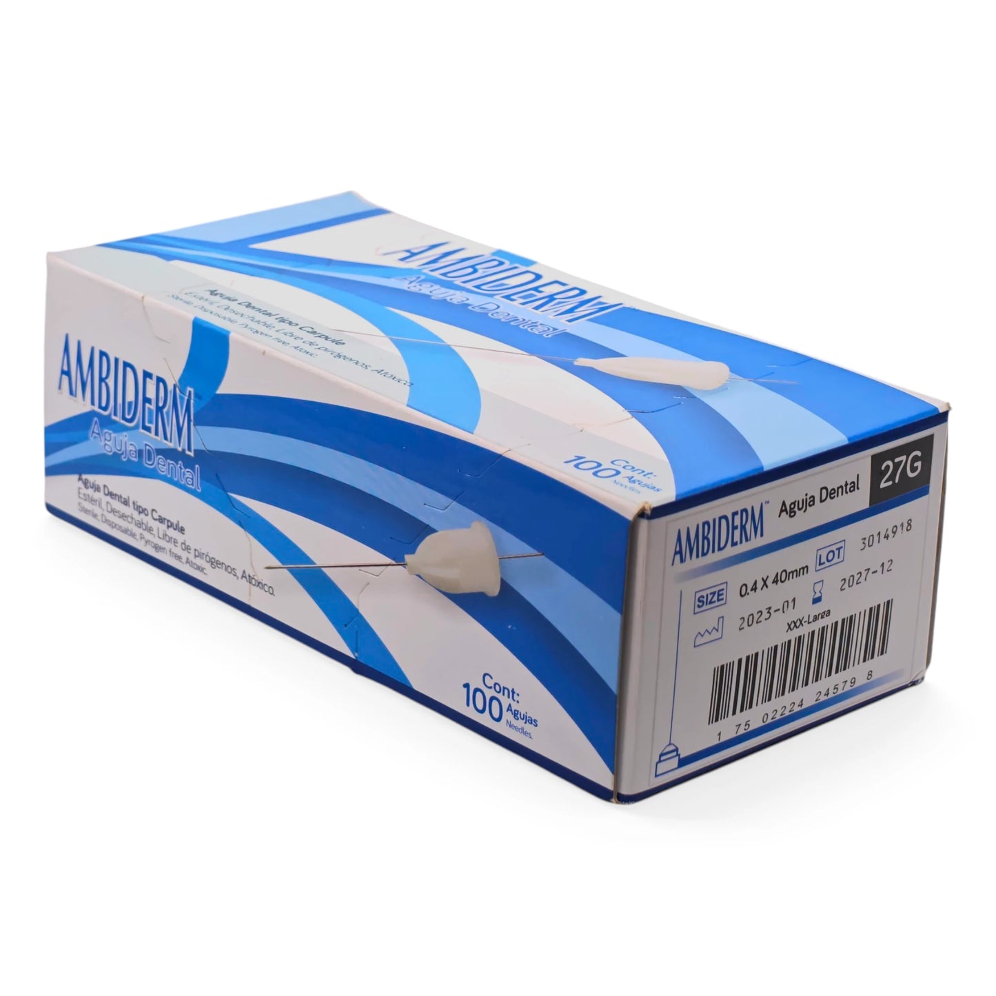 Aguja Dental Ambiderm Caja C/100 Piezas