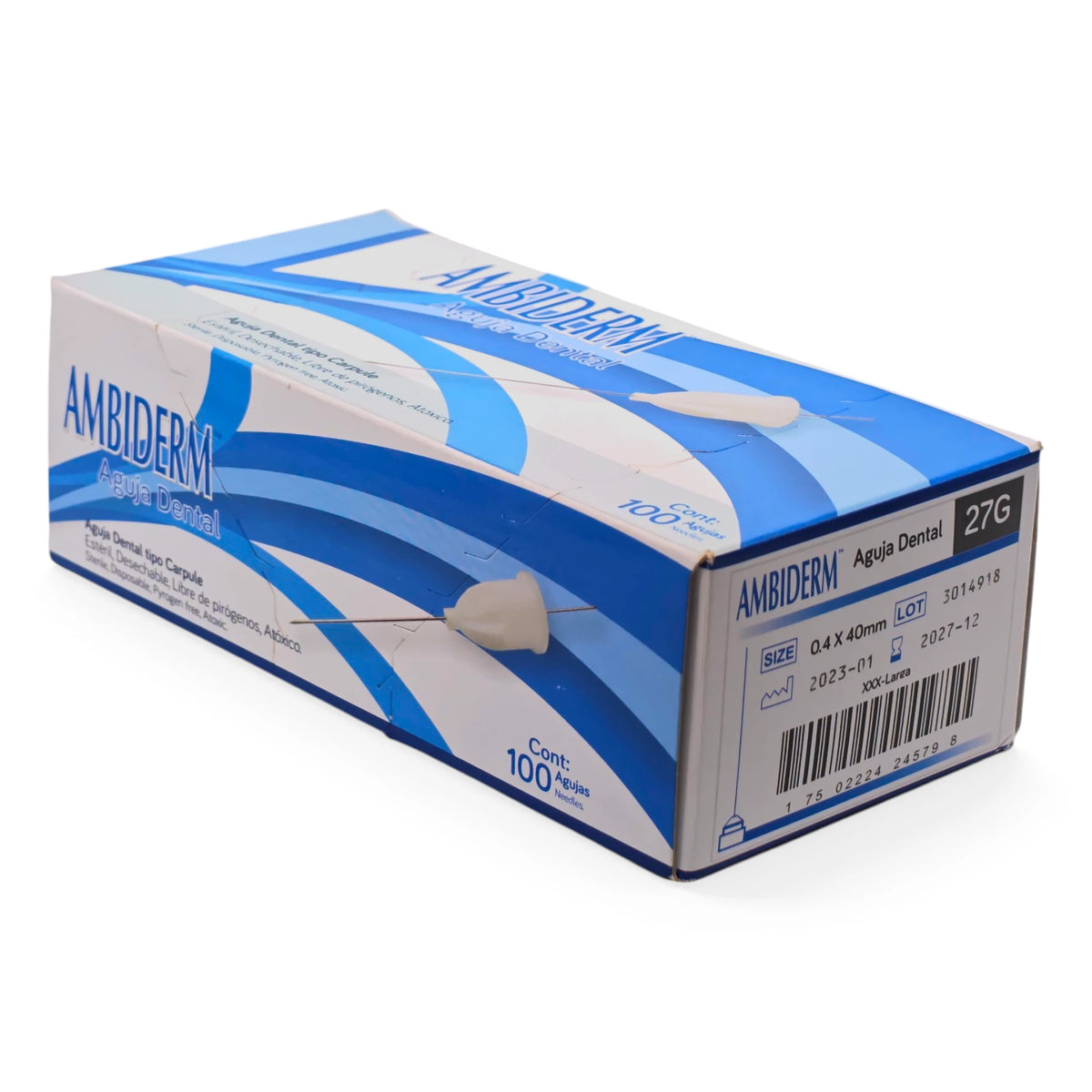 Aguja Dental Ambiderm Caja C/100 Piezas
