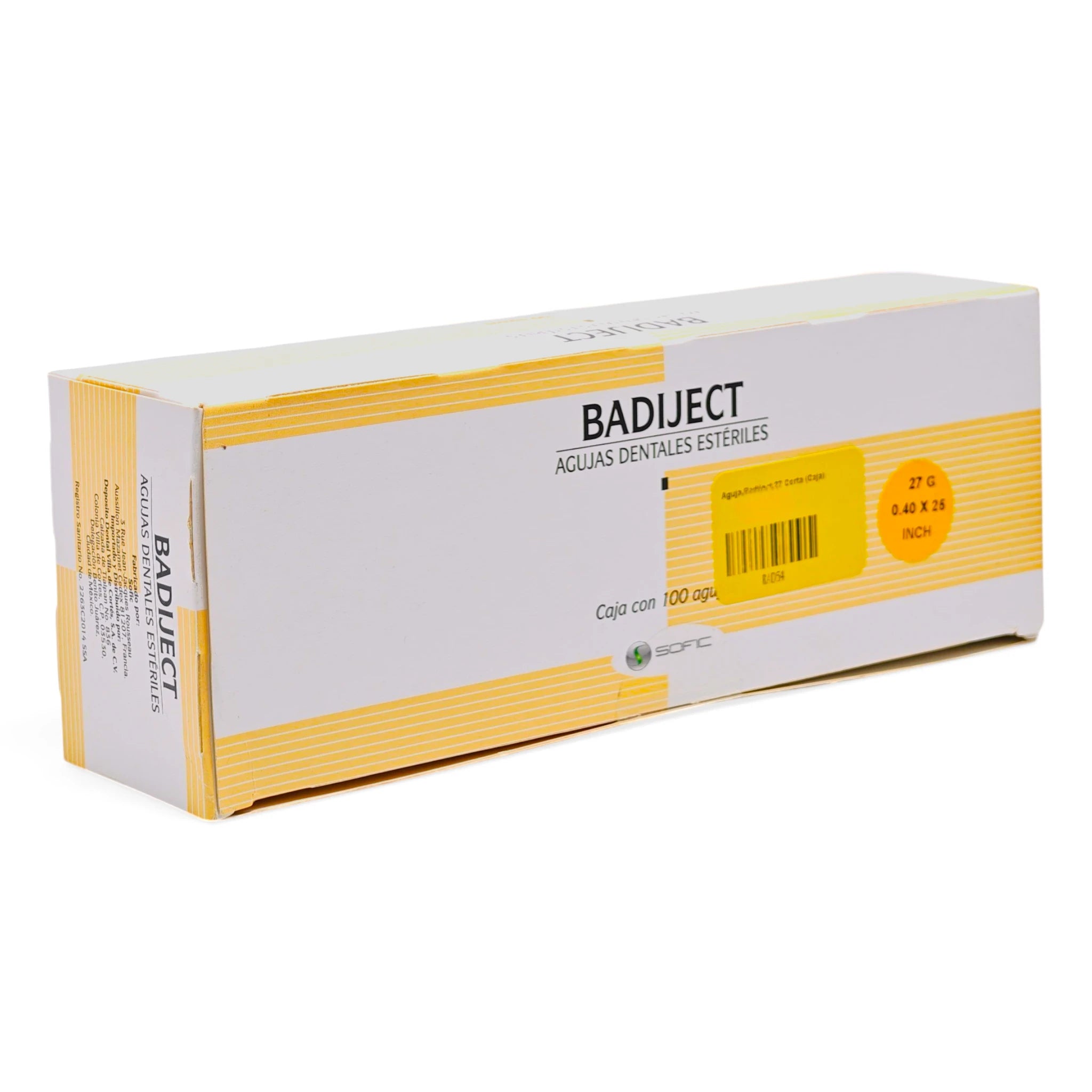 Aguja Dental Badiject C/100 Piezas