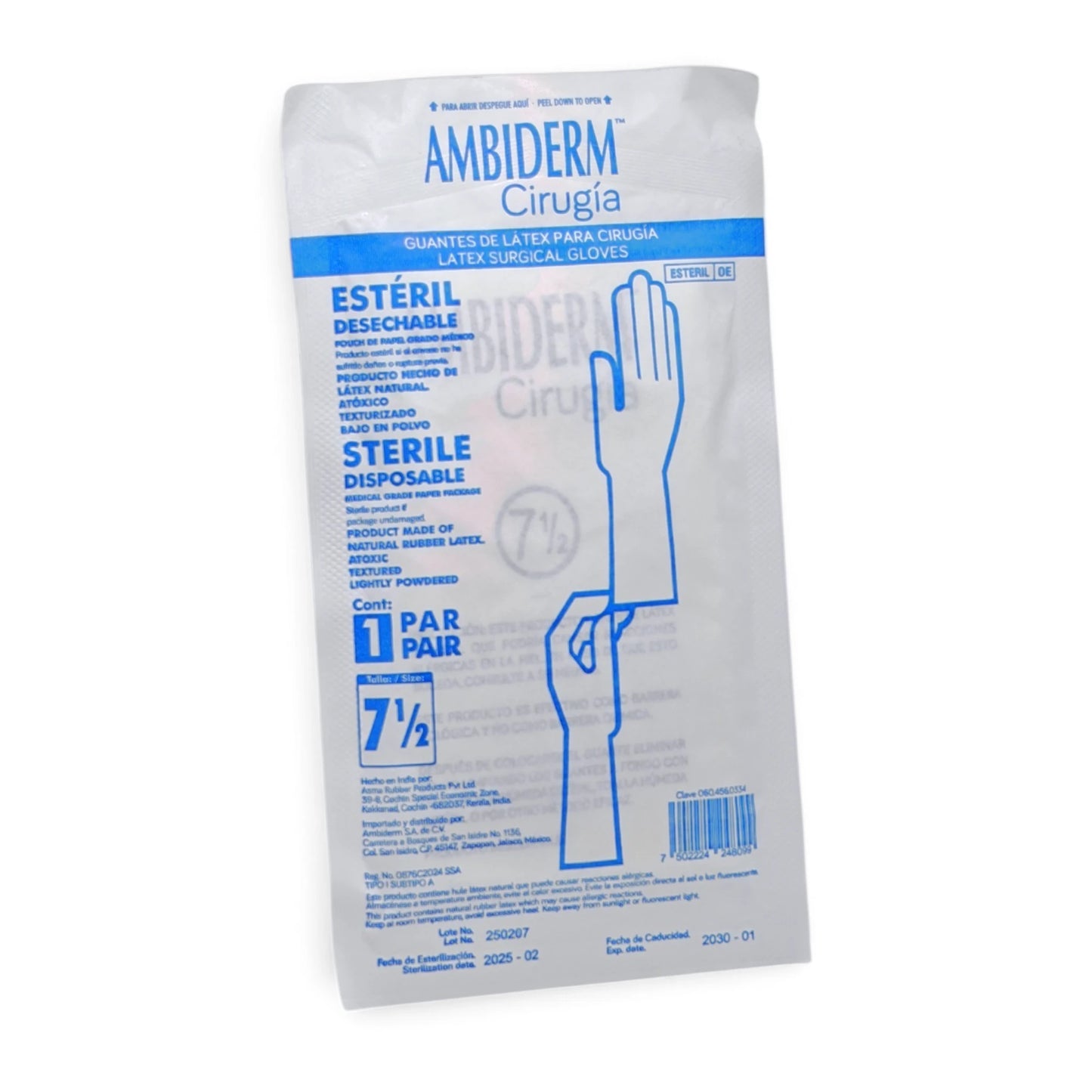 Guante Cartera Ésteril Desechable para Cirugía Ambiderm